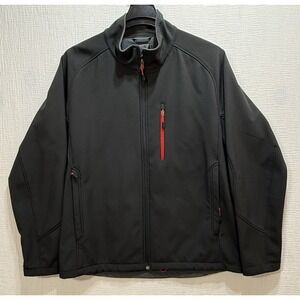 Kirkland Signature Softshell Jacket Men's XL Black Zip-Up Fleece Outdoors Trails